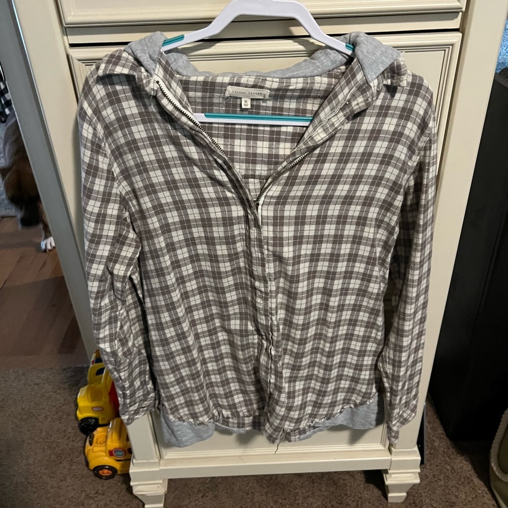 Gilded Intent flannel hoodie - zip front Sz Med